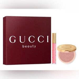 Gucci Beauty Pink Gloss and Gold Compact Set